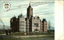 County Building and State Emblem Salt Lake City, UT Postcard Postcard