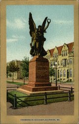 Confederate Monument Baltimore, MD Postcard Postcard