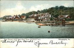 Boat Houses along East River Drive in Fairmount Park Postcard