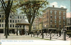 Corner Church and Chapel Streets New Haven, CT Postcard Postcard