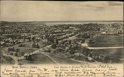 New Haven & Harbor from Summit of East Rock Connecticut Postcard Postcard