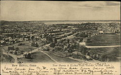 New Haven & Harbor from Summit of East Rock Postcard
