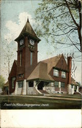Congregational Church Franklin, MA Postcard Postcard
