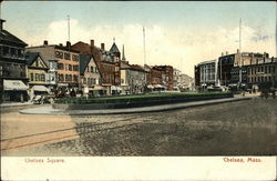 Street View of Chelsea Square Massachusetts Postcard Postcard