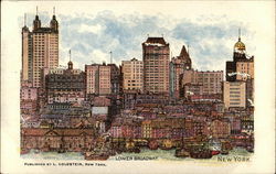 Lower Broadway Postcard