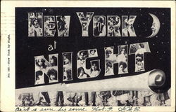 New York at Night Postcard