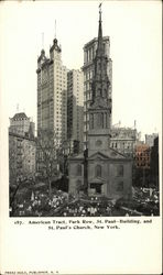 American Tract, Park Row, St. Paul-Building, and St. Paul's Church Postcard