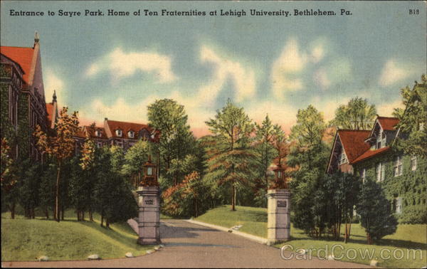 Entrance to Sayre Park, Home of Ten Fraternities at Lehigh University Bethlehem Pennsylvania