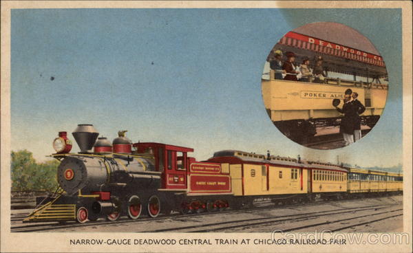 Narrow-Gauge Deadwood Central Train at Chicago Railroad Fair Illinois
