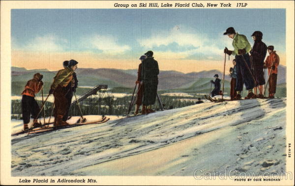 Group on Ski Hill in the Adirondack Mountains Lake Placid New York