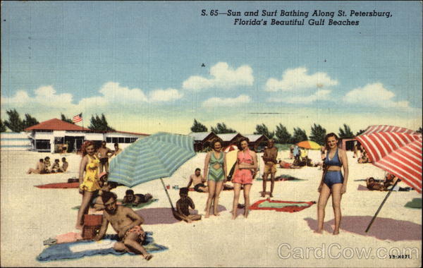 Sun and Surf Bathing Along St. Petersburg, Florida's Beautiful Gulf Beaches