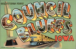 Greetings From Council Bluffs, Iowa Postcard