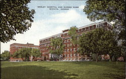 Wesley Hospital and Nurses Home Wichita, KS Postcard Postcard