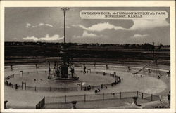 Swimming Pool, McPherson Municipal Park Kansas Postcard Postcard