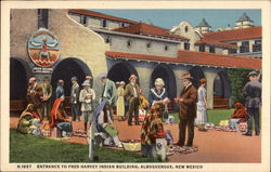 Entrance to Fred Harvey Indian Building Postcard
