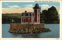 Hudson River Light House New York Postcard Postcard
