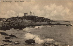 Nubble Light - View from the Ocean Shore Postcard