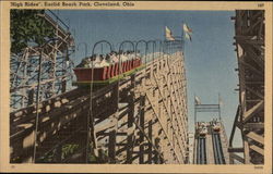 "High Rides", Euclid Beach Park Postcard