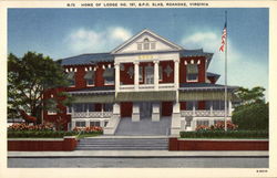 Home of Lodge No 197, BPO Elks Roanoke, VA Postcard Postcard