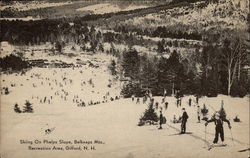 Skiing On Phelps Slope, Belknaps Mts., Recreation Area Gilford, NH Postcard Postcard