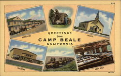 Greetings from Camp Beale Marysville, CA Postcard Postcard