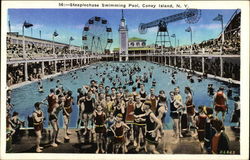 Steeplechase Swimming Pool, Coney Island Postcard