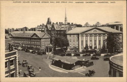 Harvard Square Showing Lehman Hall and Straus Hall, Harvard University Postcard