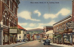 View of Main Street, Looking South Berlin, NH Postcard Postcard