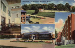 Worcester City Hospital Massachusetts Postcard Postcard