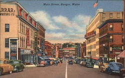 View of Main Street Bangor, ME Postcard Postcard