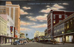 Fourteenth Street Looking East Gulfport, MS Postcard Postcard