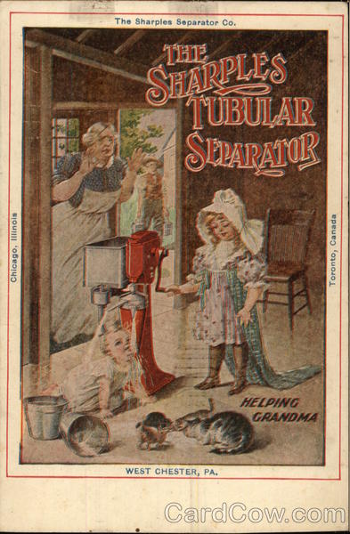 The Sharples Tubular Separator, West Chester, Pa., Helping Grandma