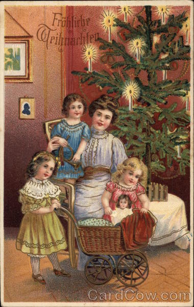 Mother, Children and Christmas Tree