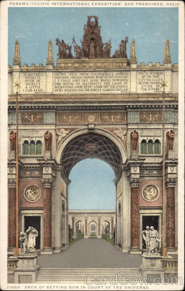 Arch of Setting Sun in Court of the Universe 1915 Panama-Pacific Exposition
