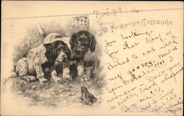 The Season's Greetings - Puppies with Frog Dogs