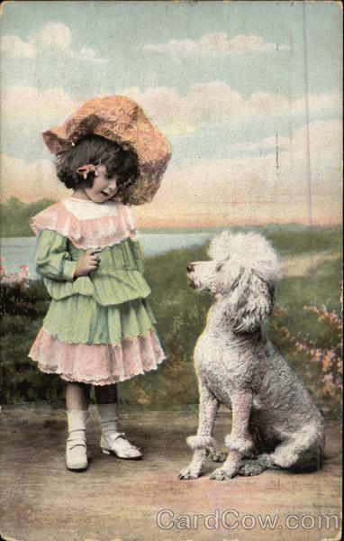 A Small Girl and a Dog Dogs