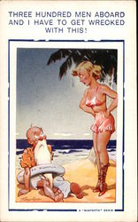 Three Hundred Men Aboard and I Have to get Wrecked with This! Postcard