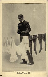 Seeing Them Off Postcard