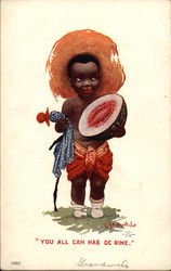 You all Can Hab de Rine Black Americana Postcard Postcard