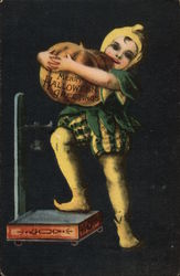 Jester with Pumpkin on Scale Postcard