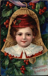 Christmas Greetings - Bell Postcard