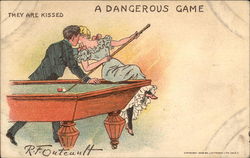 A Dangerous Game, They are Kissed Postcard