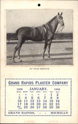 At Your Service, Grand Rapids Plaster Company 1909 Calendar, Grand Rapids, Mich Postcard