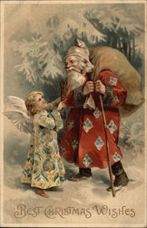 Santa with Angel Santa Claus Postcard Postcard
