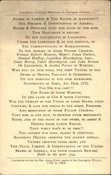 Inscription on the Old Monument on Lexington Common Postcard