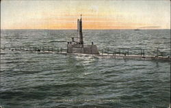 Underseas boat about to submerge Postcard
