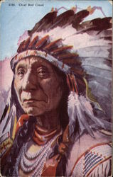 Chief Red Cloud Native Americana Postcard Postcard