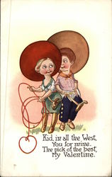 Cowboy & Cowgirl Valentine Children Postcard Postcard