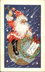 A World of Joy! Santa Claus Postcard Postcard
