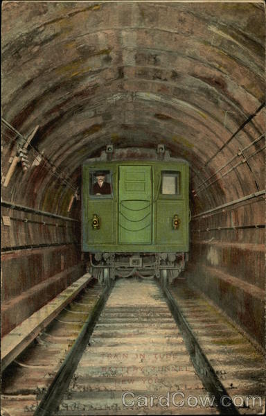 Train in Tube, Battery Tunnel New York